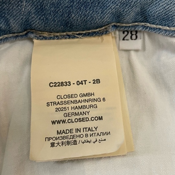 Closed Baker Slim Mid Rise Crop in Light Blue Wash Denim Jeans Women's Size 28 - Picture 12 of 14